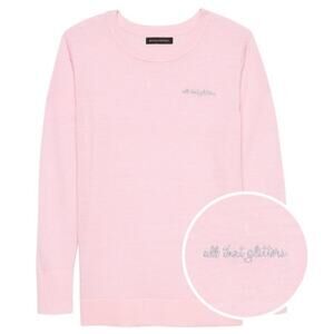 Banana Republic All That Glitters Merino Wool Sweater Pink Women's L